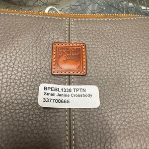 New. Dooney & Bourke small Janine leather Gray Messenger / Crossbody Bag